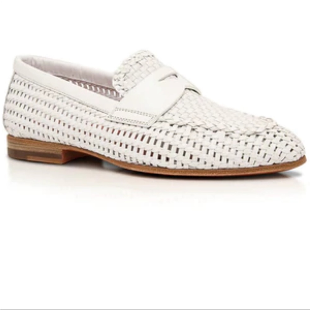 Santoni leather loafers flats 37